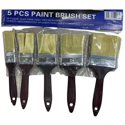 SET DE BROCHA ECONOMICA X 5 PIEZAS 1 /1.5/2/2.5/3 PULGADAS
